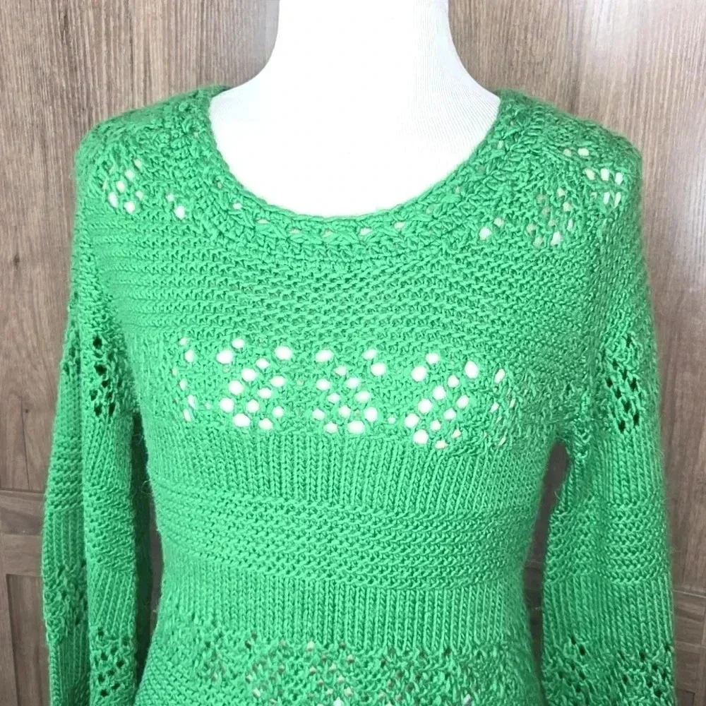Green Women's knit Sweater mini dress